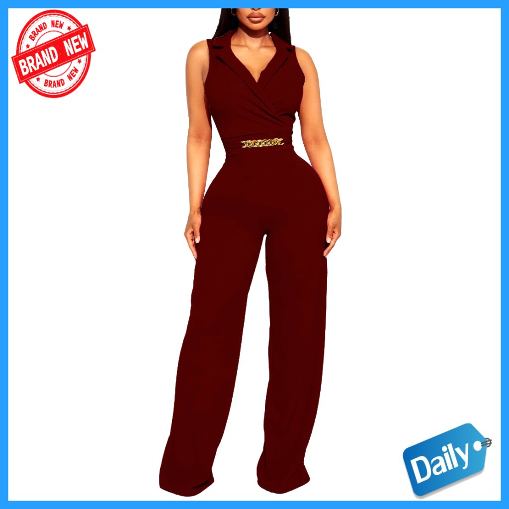 Strapless Tube Top Romper Jumpsuit Wide Leg Pockets Polyester